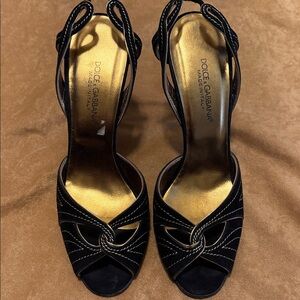 Dolce & Gabbana Black and Gold Women's Heels